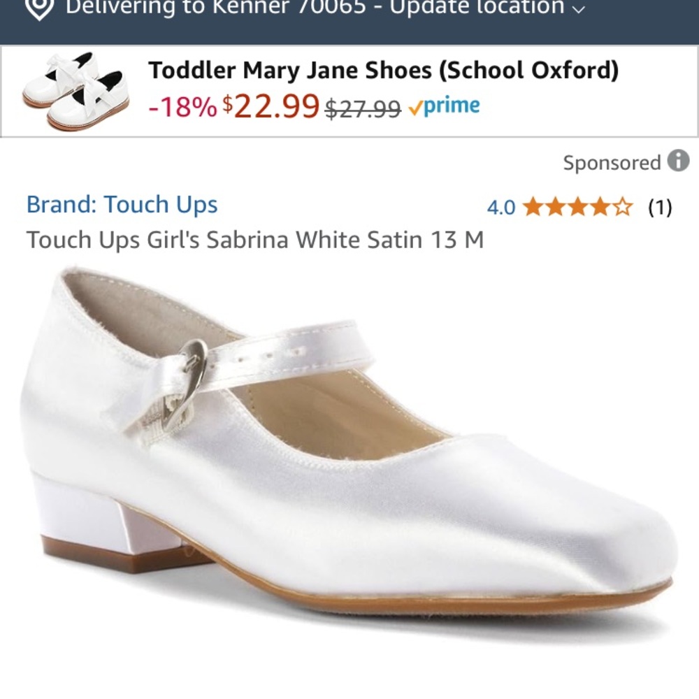 Touch Ups White Satin Mary Jane Shoes